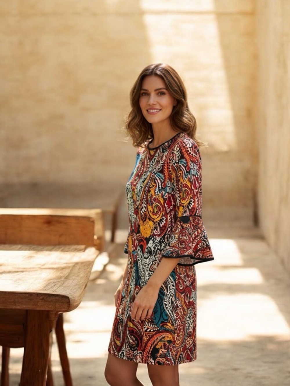 MSK Multicolor Paisley Mini Dress